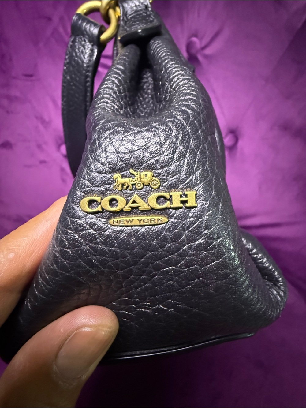 COACH SHAY Black Pebbled Leather Style 601
